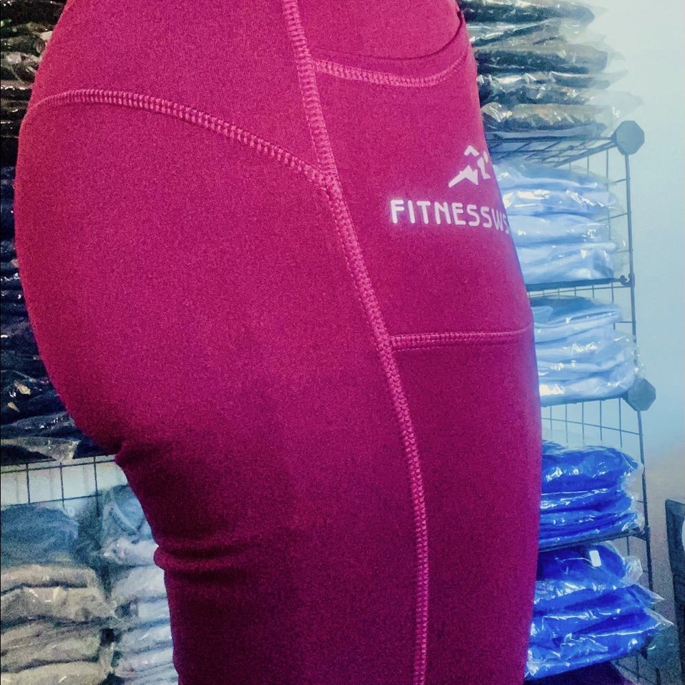 High Waited Slim Fit Yoga Pants With Pockets